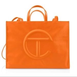 TELFAR LARGE ORANGE SHOPPING BAG